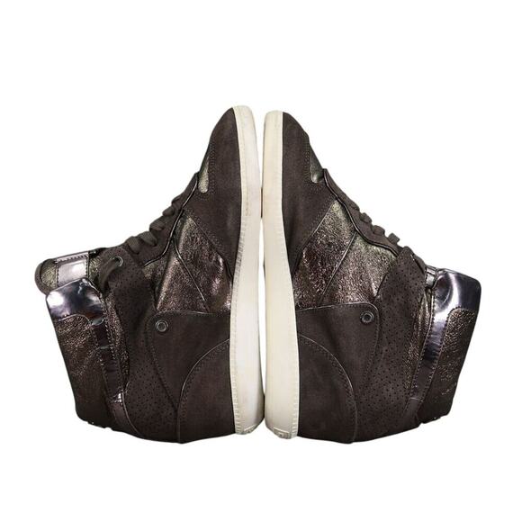 Michael Kors Shoes Womens 10 Sneakers Fashion Lifestyle Hidden Wedge Leather Mid - Picture 12 of 16